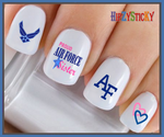 Military Air Force - Air Force SISTER 2 Wings AF - WaterSlide Nail Art Decals Salon Quality USA Made