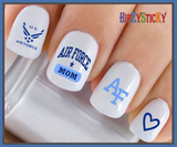 Military Air Force - Air Force MOM 3 Wings AF - WaterSlide Nail Art Decals - Salon Quality USA Made