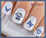 Military Air Force - Air Force MOM 1 Wings AF - WaterSlide Nail Art Decals - Salon Quality USA Made