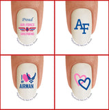 Military Air Force - AF GIRLFRIEND Airman Wings - WaterSlide Nail Art Decals Salon Quality USA Made