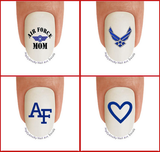 Military Air Force - Air Force MOM 1 Wings AF - WaterSlide Nail Art Decals - Salon Quality USA Made