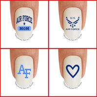 Military Air Force - Air Force MOM 3 Wings AF - WaterSlide Nail Art Decals - Salon Quality USA Made